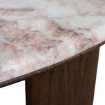 Ex Display - Cavira 44cm Marble Side Table - Walnut Side Table Mika-Core