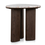 Ex Display - Cavira 44cm Marble Side Table - Walnut Side Table Mika-Core
