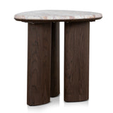Ex Display - Cavira 44cm Marble Side Table - Walnut Side Table Mika-Core