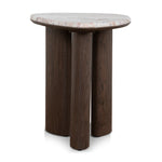 Ex Display - Cavira 44cm Marble Side Table - Walnut Side Table Mika-Core