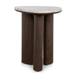 Ex Display - Cavira 44cm Marble Side Table - Walnut Side Table Mika-Core