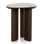 Ex Display - Cavira 44cm Marble Side Table - Walnut Side Table Mika-Core