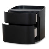 Cube Bedside Table - Full Black Bedside Table Iggy-Core