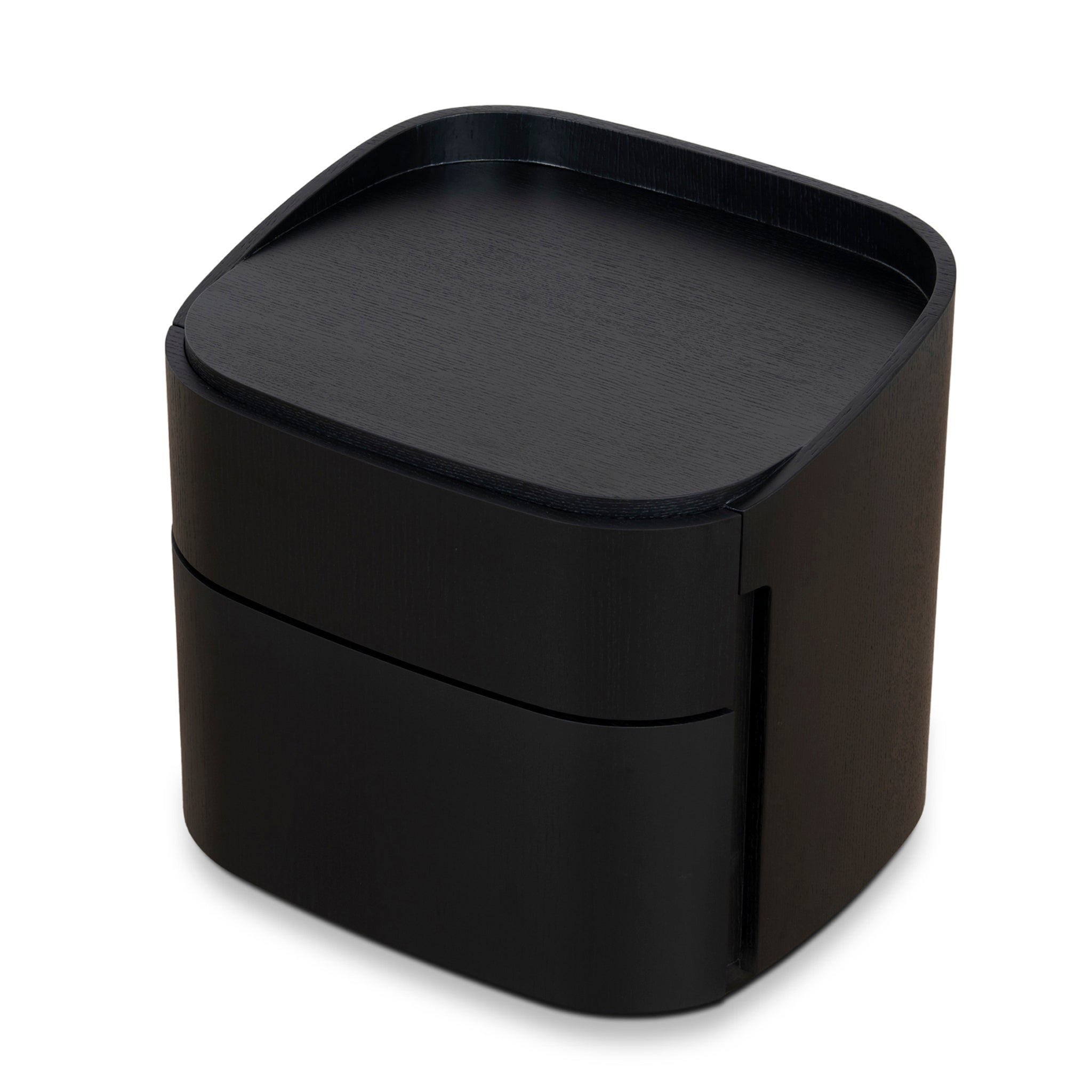 Cube Bedside Table - Full Black Bedside Table Iggy-Core