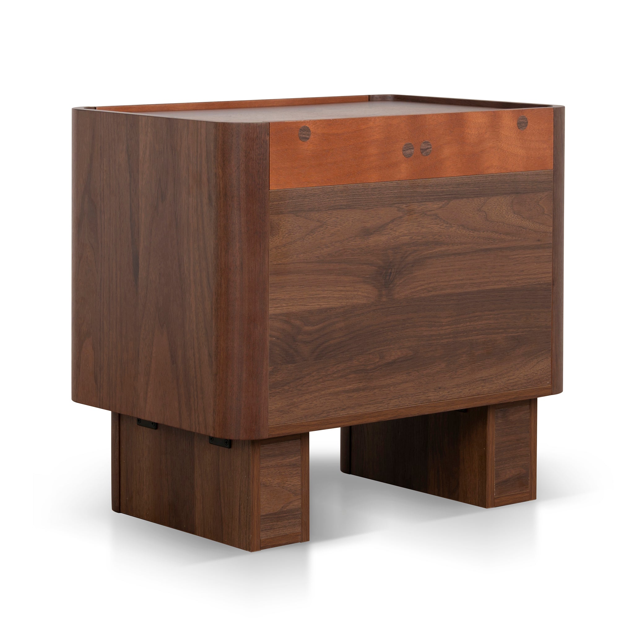 Rilano Bedside Table - Walnut Bedside Table Iggy-Core