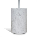 Pravina 45cm Matte White Side Table - Carrara Marble Side Table NY-Core