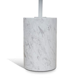 Pravina 45cm Matte White Side Table - Carrara Marble Side Table NY-Core