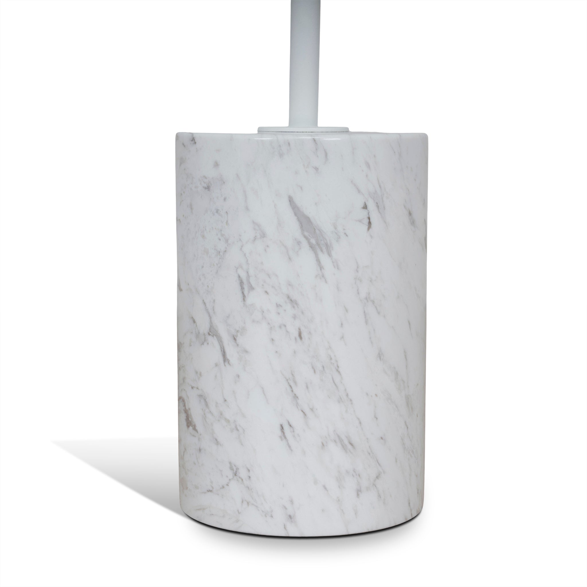 Pravina 45cm Matte White Side Table - Carrara Marble Side Table NY-Core