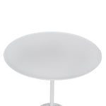 Pravina 45cm Matte White Side Table - Carrara Marble Side Table NY-Core