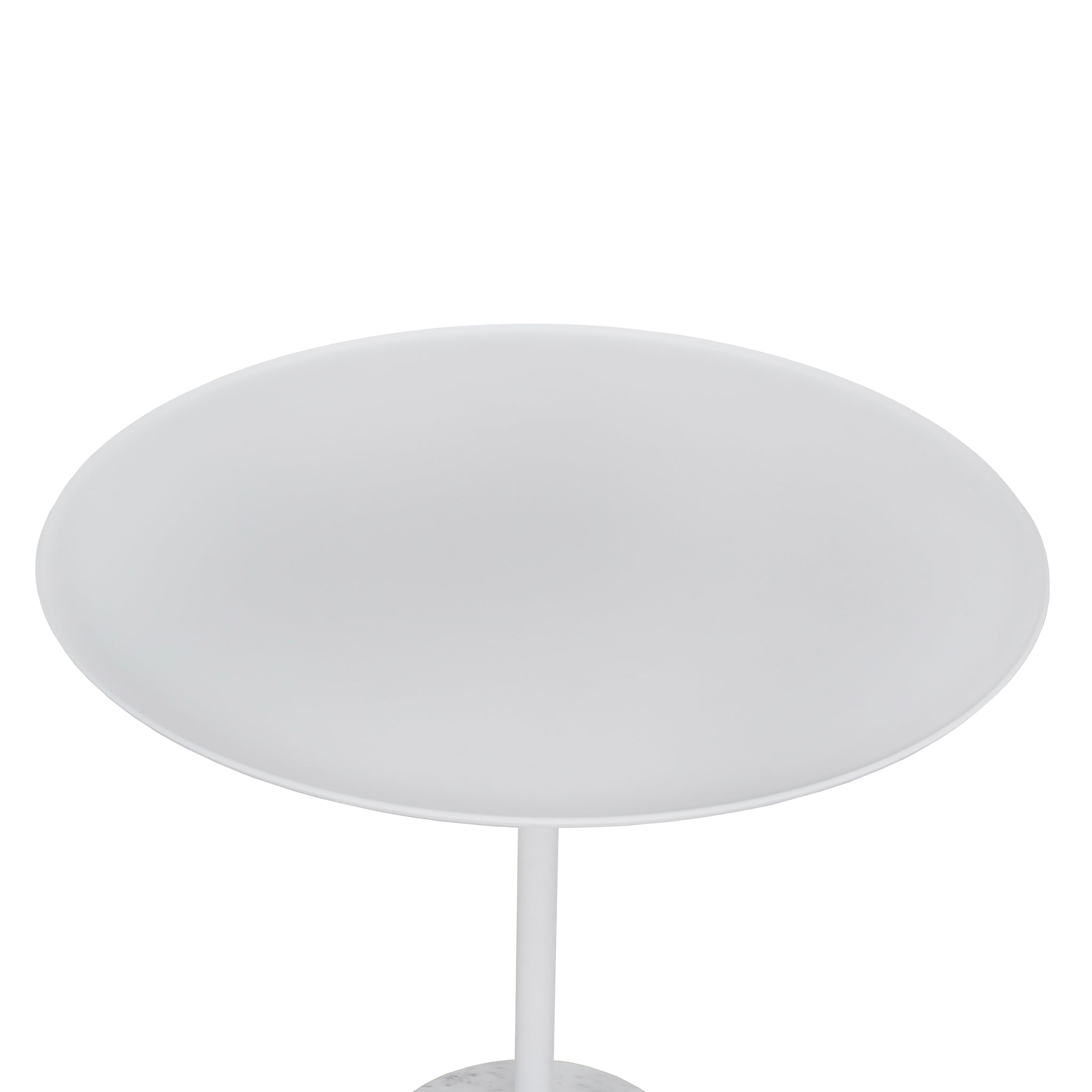 Pravina 45cm Matte White Side Table - Carrara Marble Side Table NY-Core