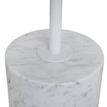 Pravina 45cm Matte White Side Table - Carrara Marble Side Table NY-Core