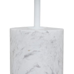 Pravina 45cm Matte White Side Table - Carrara Marble Side Table NY-Core