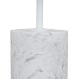 Pravina 45cm Matte White Side Table - Carrara Marble Side Table NY-Core