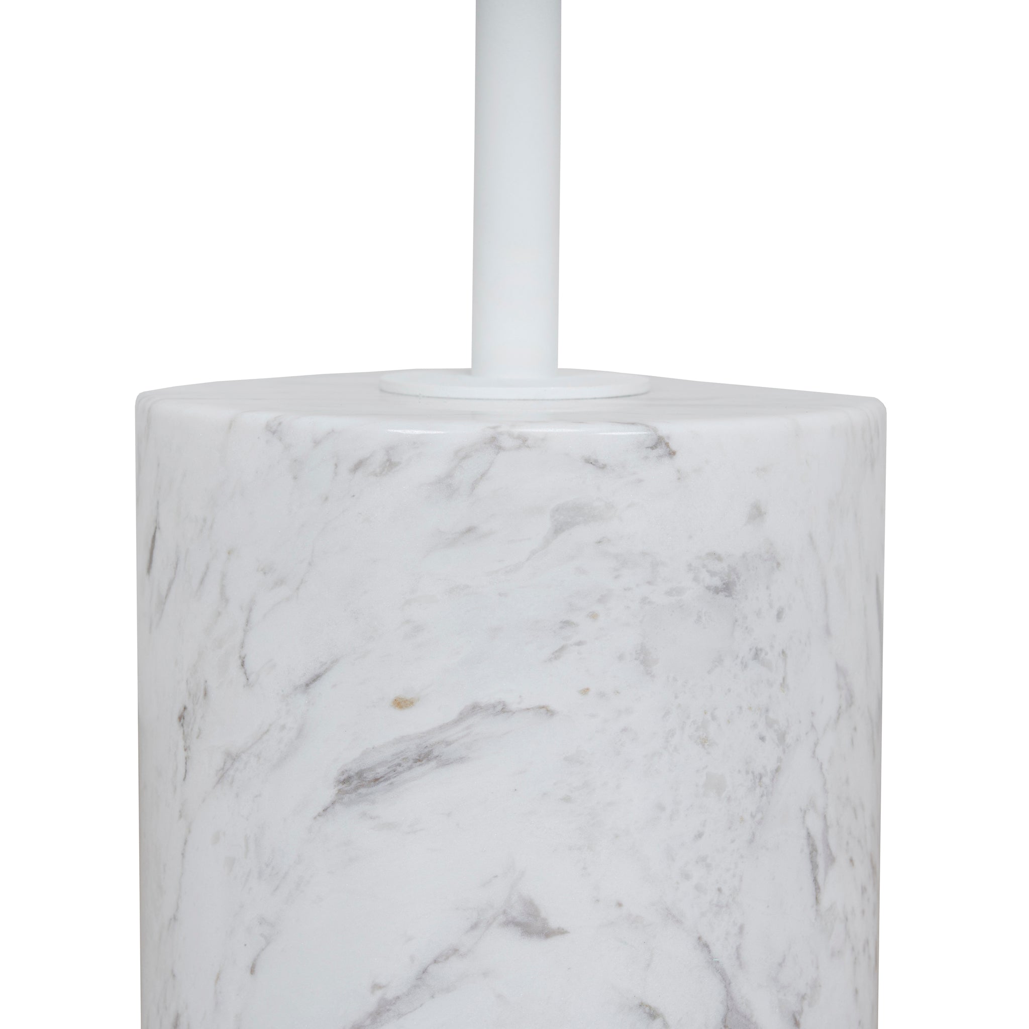 Pravina 45cm Matte White Side Table - Carrara Marble Side Table NY-Core