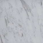 Pravina 45cm Matte White Side Table - Carrara Marble Side Table NY-Core