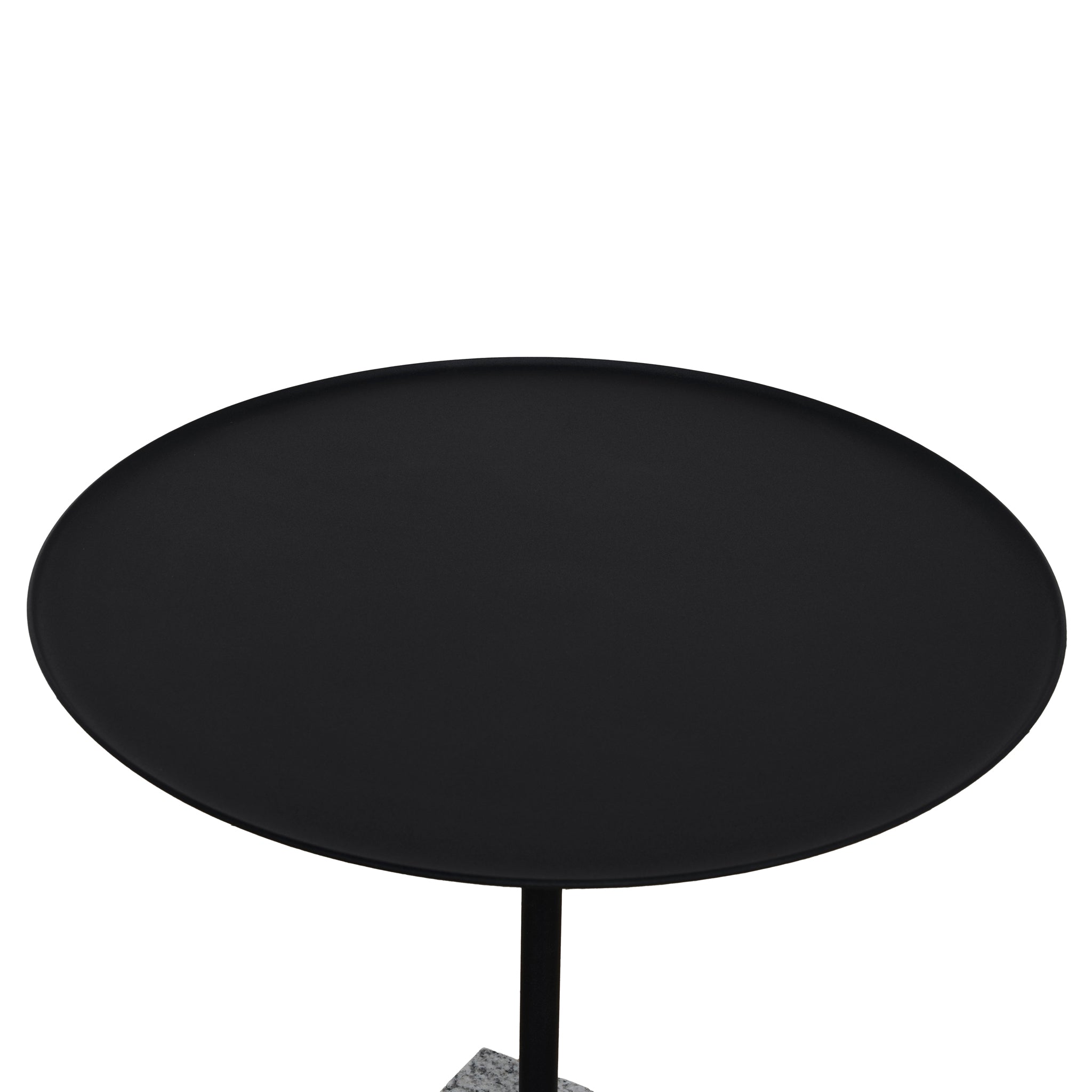 Kelvin 45cm Matte Black Side Table - Faceted Granite Marble Side Table NY-Core