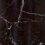 Pravina 45cm Matte Black Side Table - Rosso Levanto Marble Side Table NY-Core