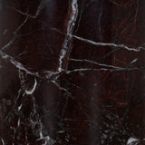 Pravina 45cm Matte Black Side Table - Rosso Levanto Marble Side Table NY-Core