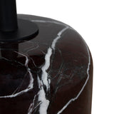 Pravina 45cm Matte Black Side Table - Rosso Levanto Marble Side Table NY-Core