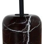 Pravina 45cm Matte Black Side Table - Rosso Levanto Marble Side Table NY-Core