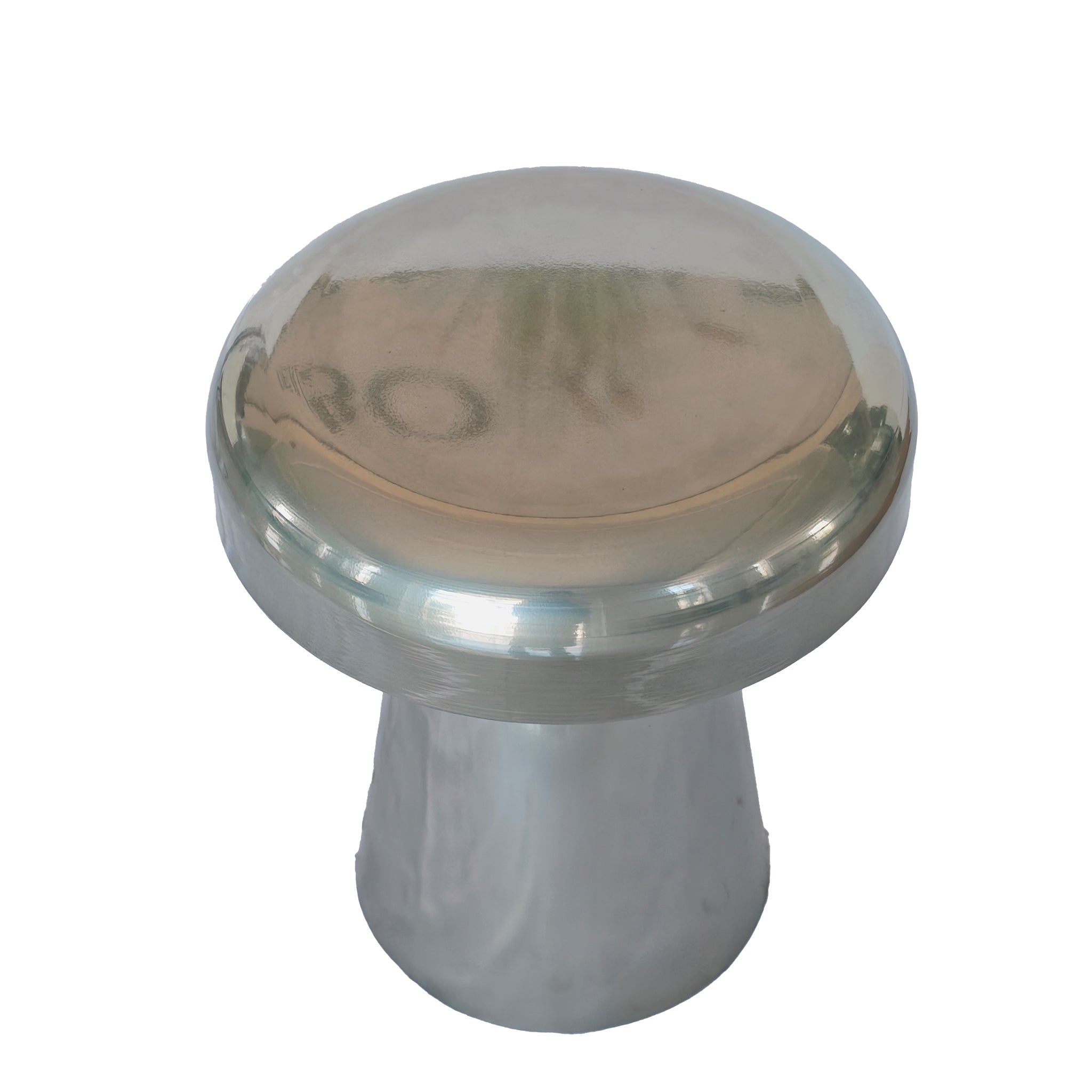 Zavro 40cm Round Side Table - Powder Silver Side Table Bo Craft-Core