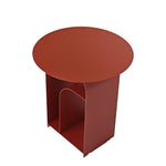 Orrica 38cm Round Side Table - Burgandy Red Side Table Bo Craft-Core