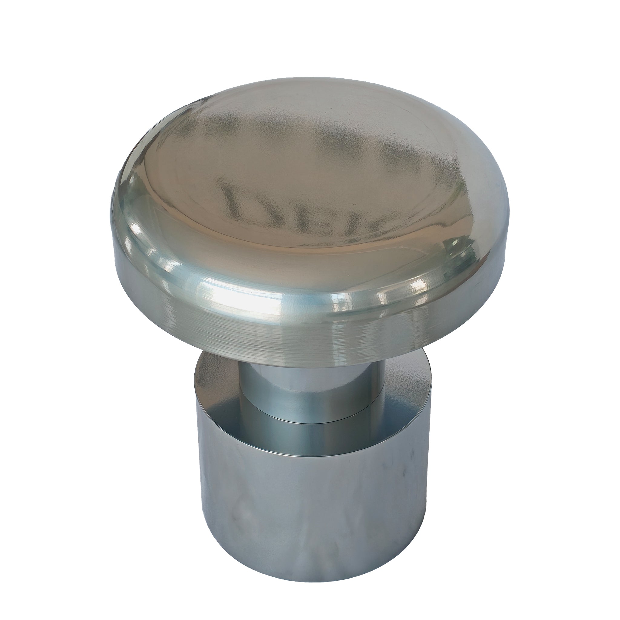 Isella 40cm Round Side Table - Powder Silver Side Table Bo Craft-Core