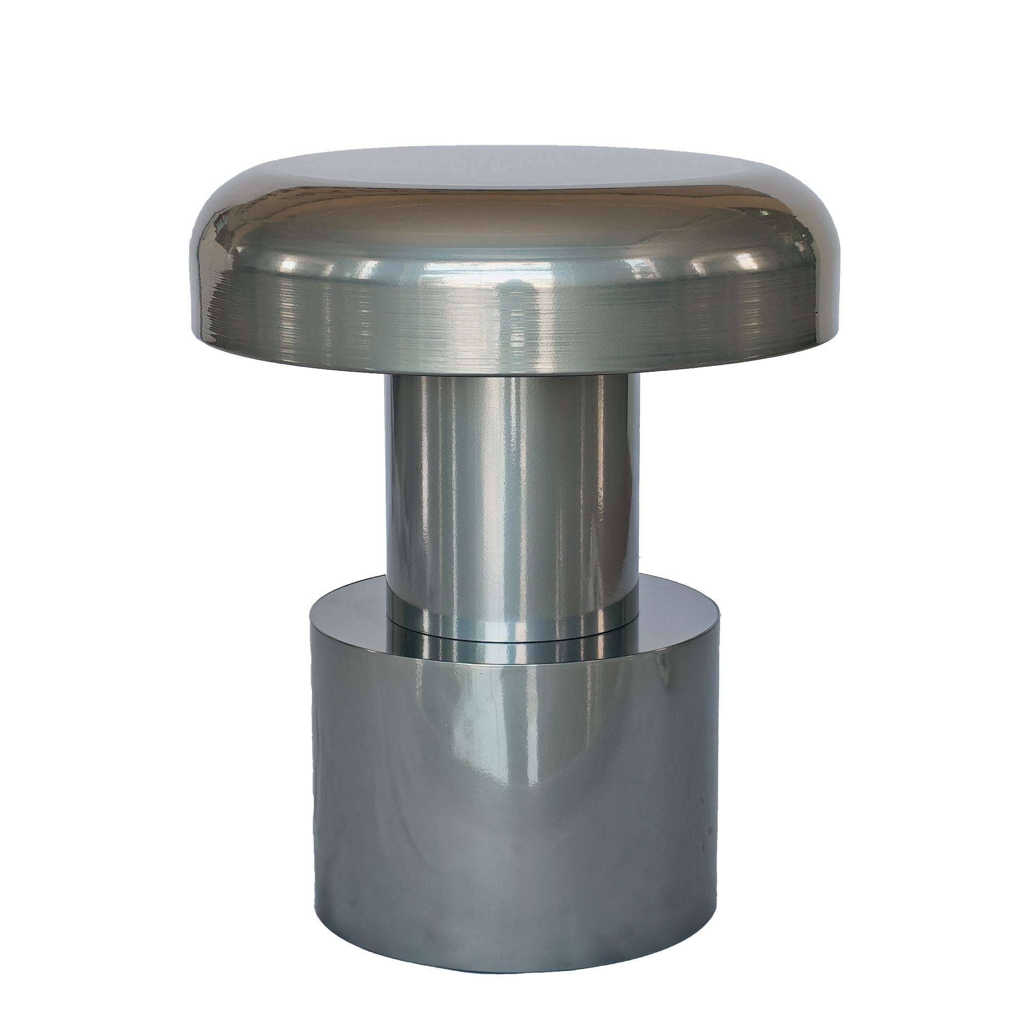 Adult Powder Table Isella 40cm Round Side Table - Powder Silver | Interior Secrets