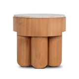 Bastia 50cm Round Travertine Side Table - Natural