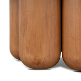 Bastia 50cm Round Travertine Side Table - Natural