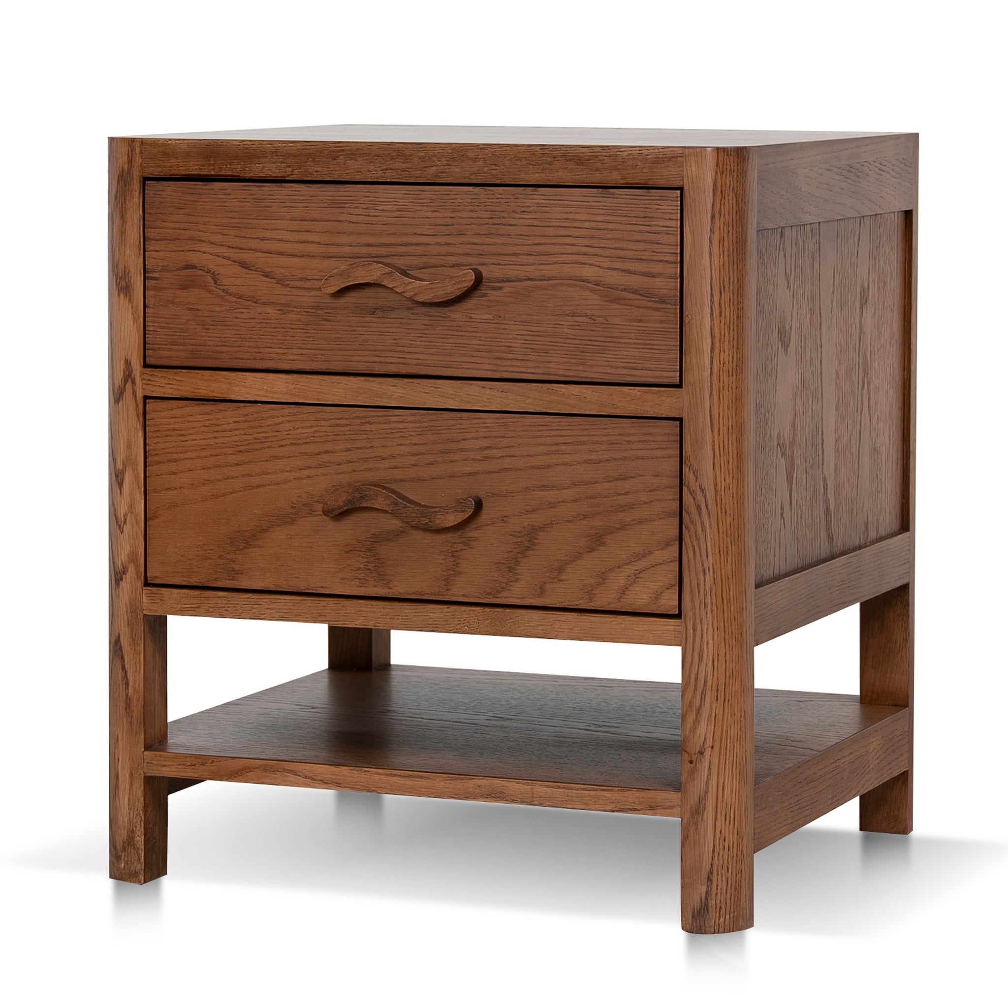 Chippendale 50cm Bedside Table - Walnut Bedside Table Oakwood-Core