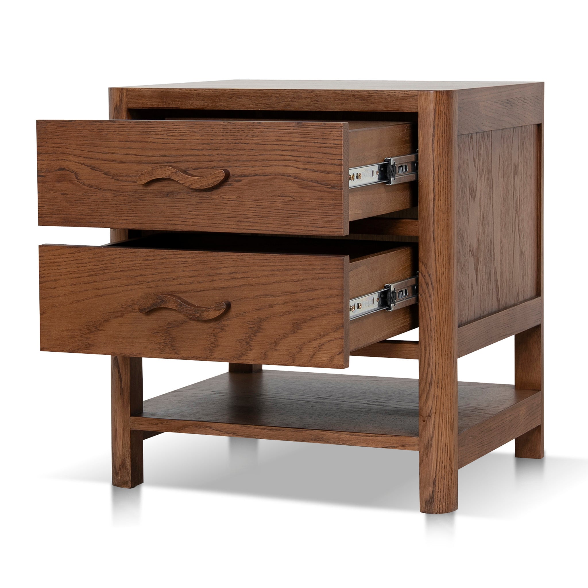 Chippendale 50cm Bedside Table - Walnut Bedside Table Oakwood-Core