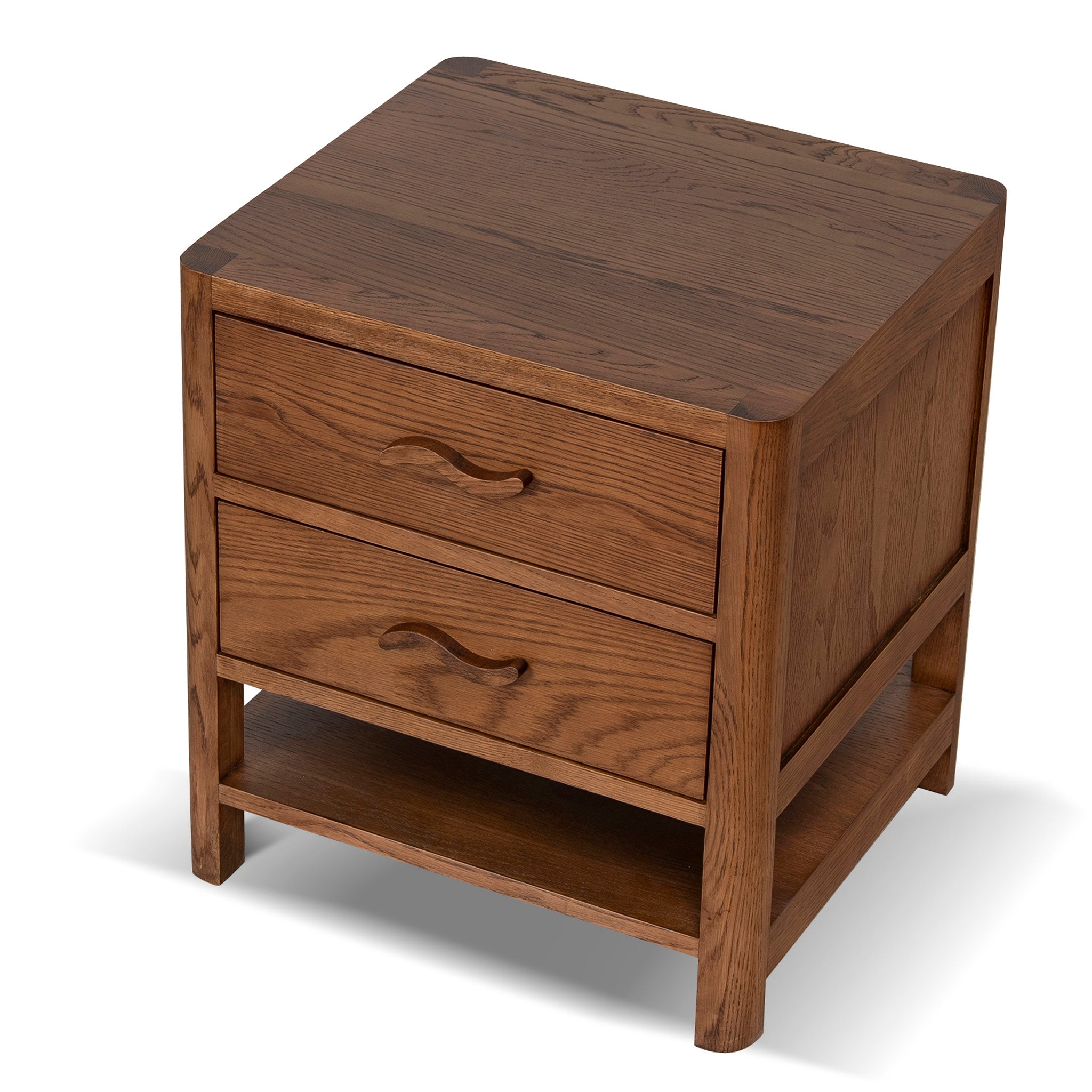 Chippendale 50cm Bedside Table - Walnut Bedside Table Oakwood-Core