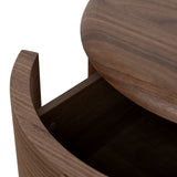 Leonard 46cm Round Bedside Table - Walnut Bedside Table Century-Core