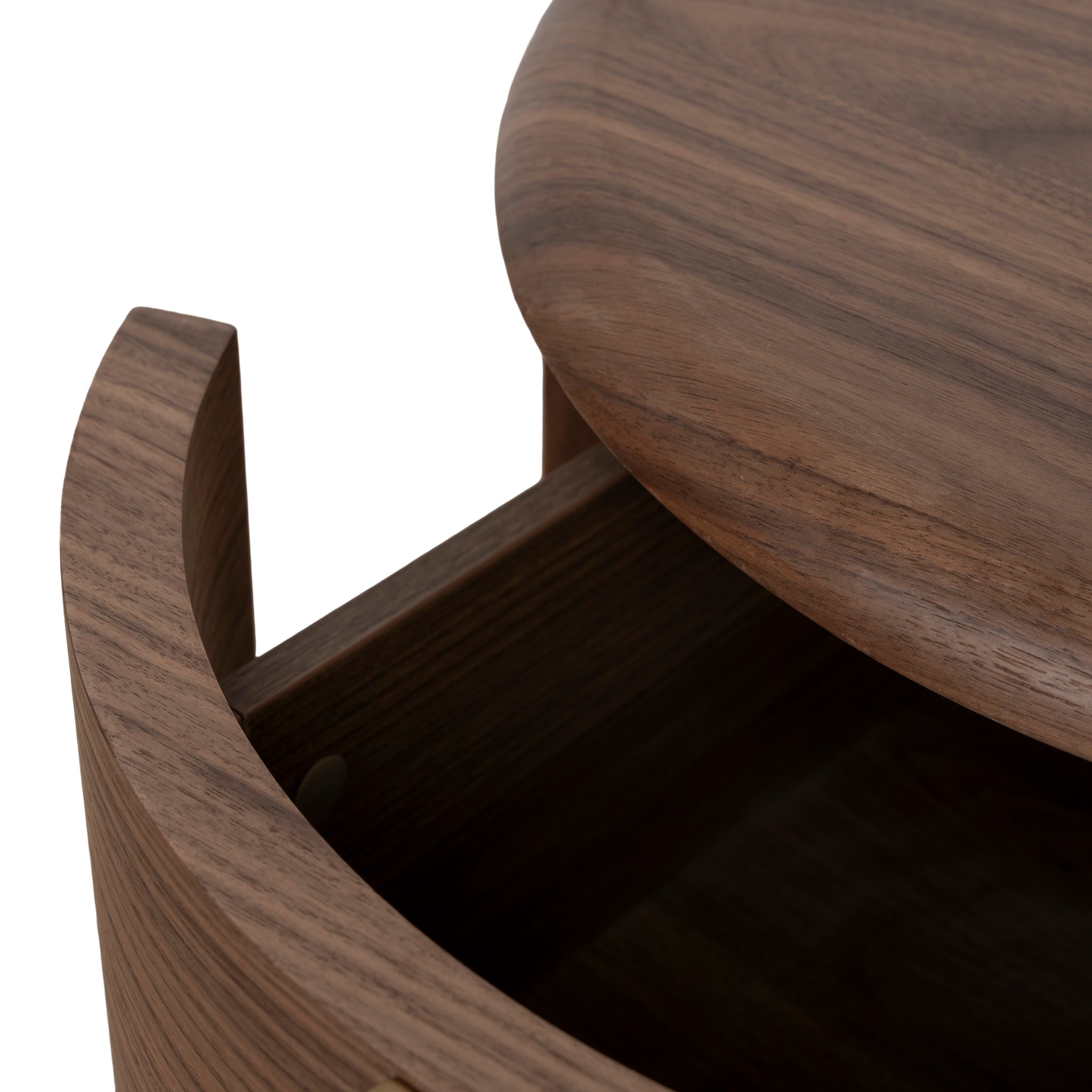Leonard 46cm Round Bedside Table - Walnut Bedside Table Century-Core
