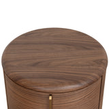 Leonard 46cm Round Bedside Table - Walnut Bedside Table Century-Core