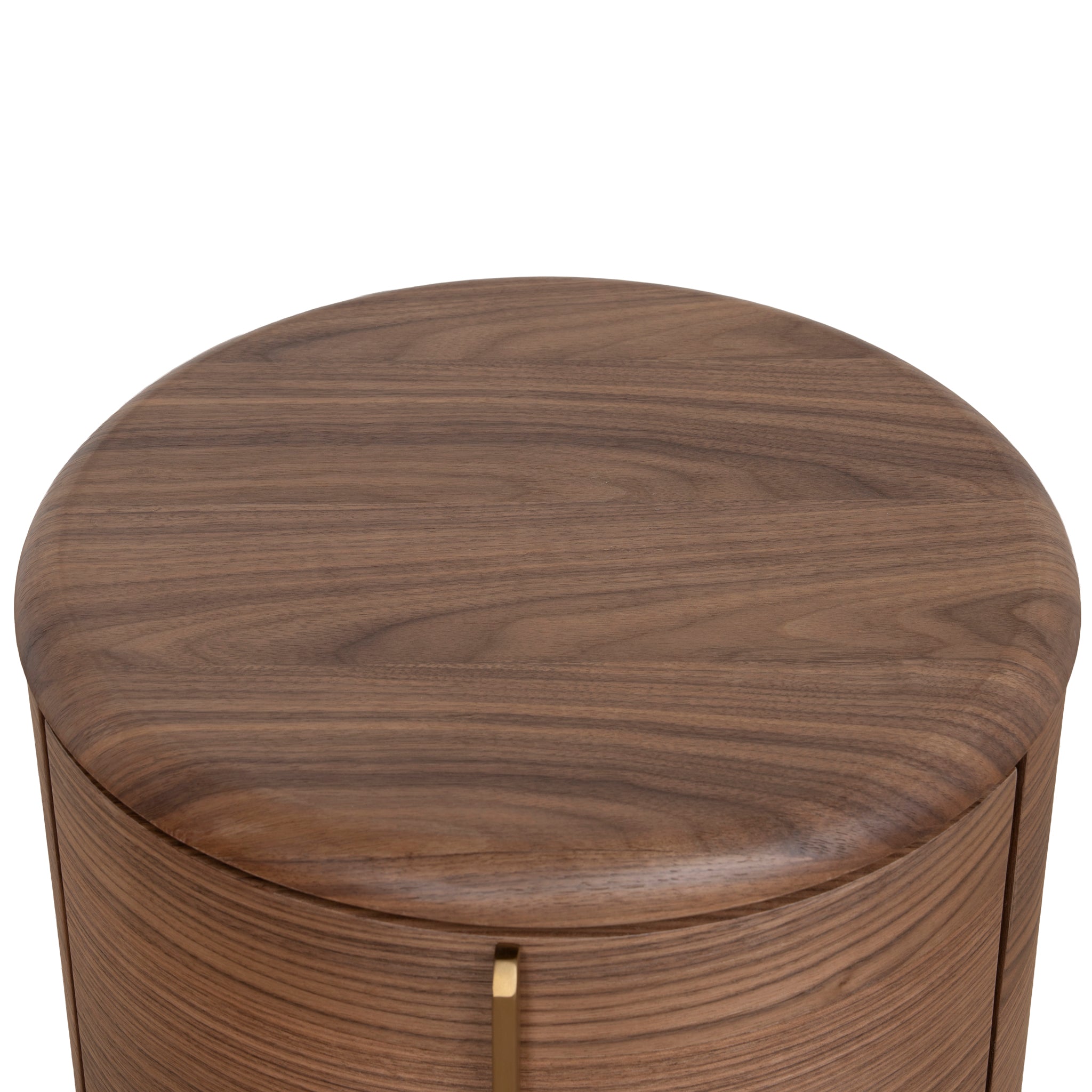 Leonard 46cm Round Bedside Table - Walnut Bedside Table Century-Core