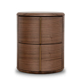 Leonard 46cm Round Bedside Table - Walnut Bedside Table Century-Core