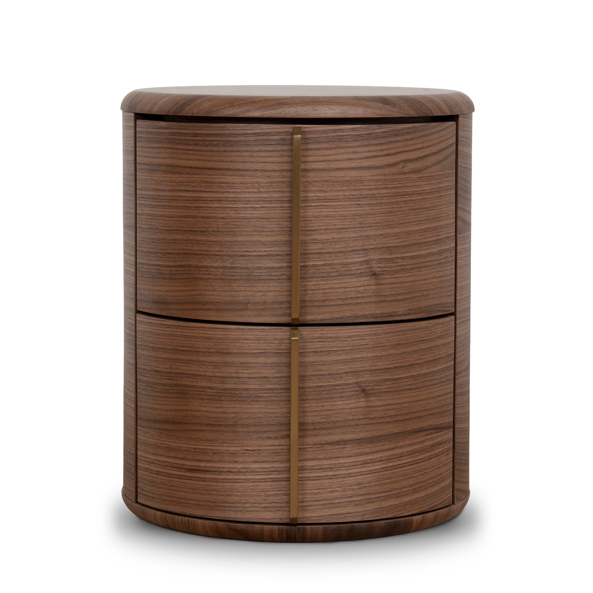 Leonard 46cm Round Bedside Table - Walnut Bedside Table Century-Core