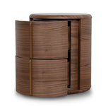 Leonard 46cm Round Bedside Table - Walnut Bedside Table Century-Core