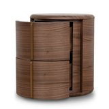 Leonard 46cm Round Bedside Table - Walnut Bedside Table Century-Core