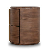 Leonard 46cm Round Bedside Table - Walnut Bedside Table Century-Core