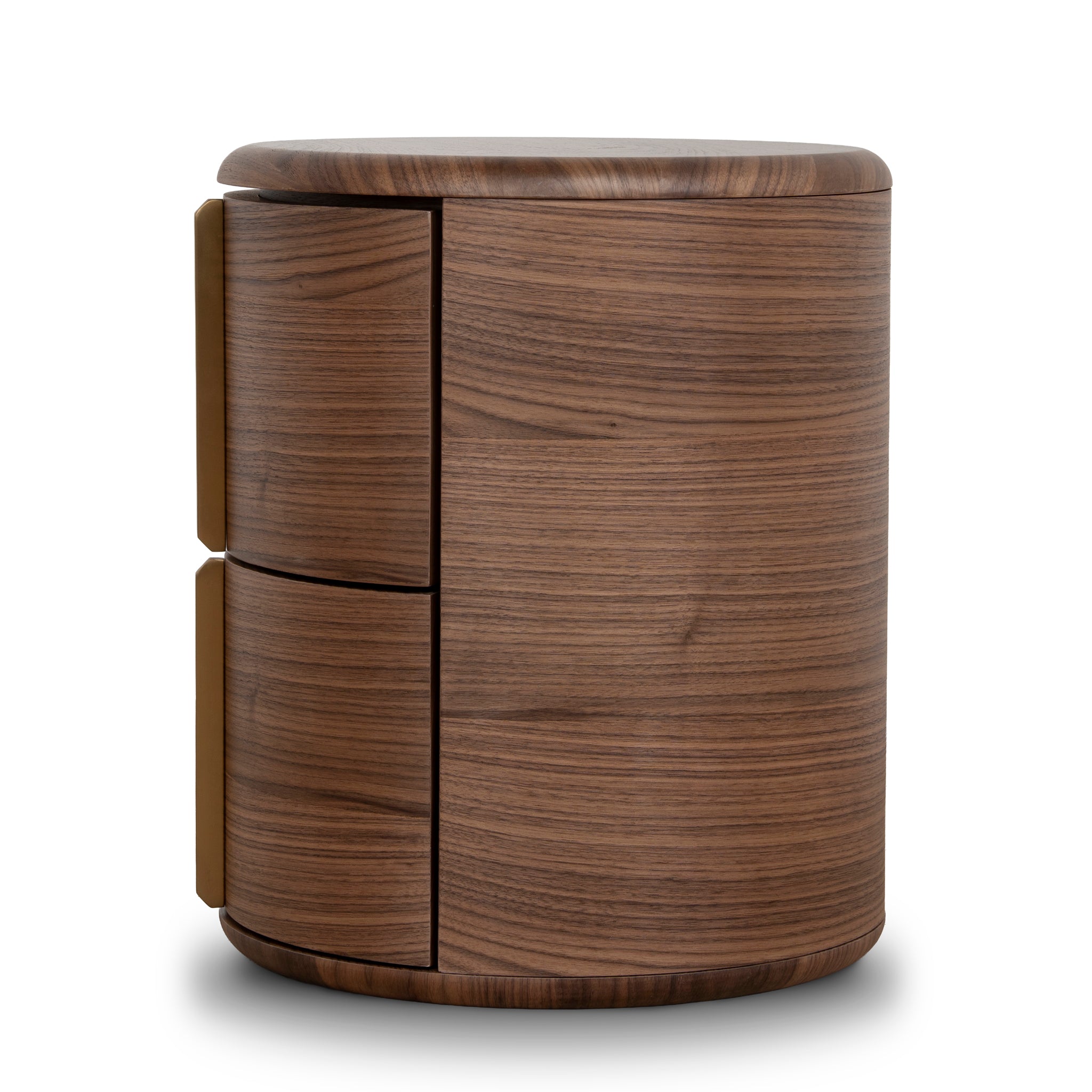 Leonard 46cm Round Bedside Table - Walnut Bedside Table Century-Core