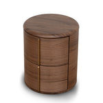 Leonard 46cm Round Bedside Table - Walnut Bedside Table Century-Core