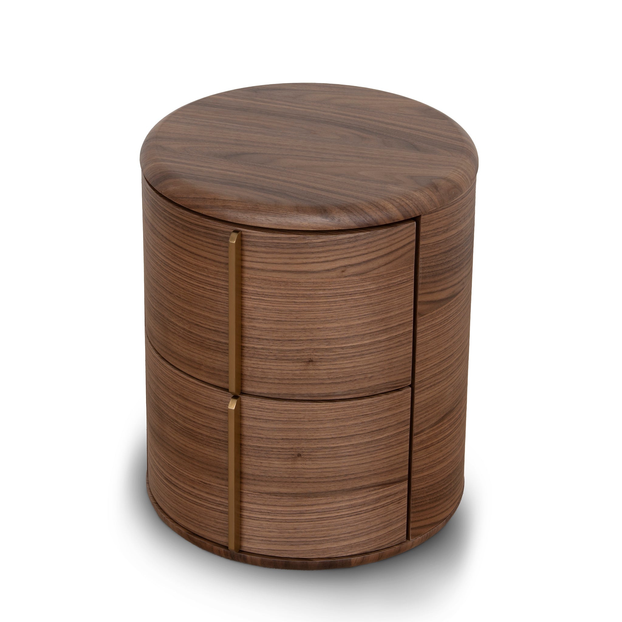 Leonard 46cm Round Bedside Table - Walnut Bedside Table Century-Core