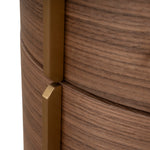 Leonard 46cm Round Bedside Table - Walnut Bedside Table Century-Core