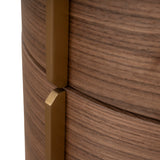 Leonard 46cm Round Bedside Table - Walnut Bedside Table Century-Core