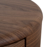 Leonard 46cm Round Bedside Table - Walnut Bedside Table Century-Core