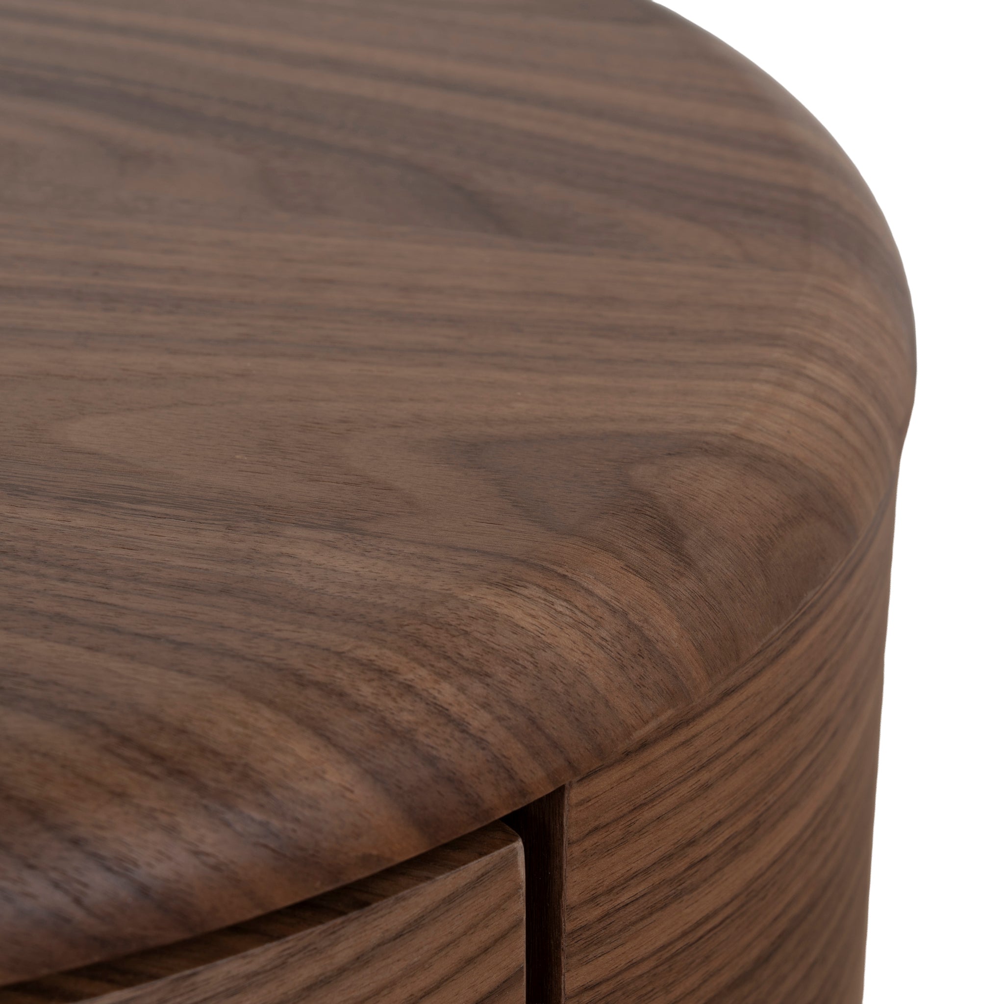 Leonard 46cm Round Bedside Table - Walnut Bedside Table Century-Core