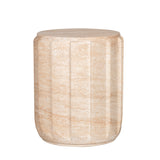 Etrusca 38cm Stool Side Table - Light Travertine Look Side Table Concrete-Core